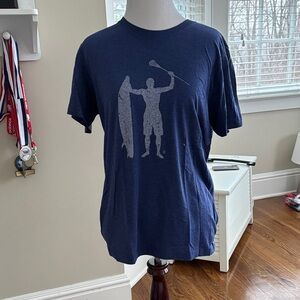 Navy Blue Graphic Tee with Surfer Design